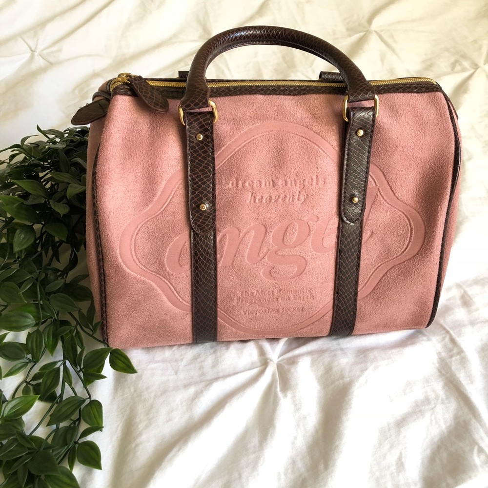 Victorias Secret blush pink suede and leather bag